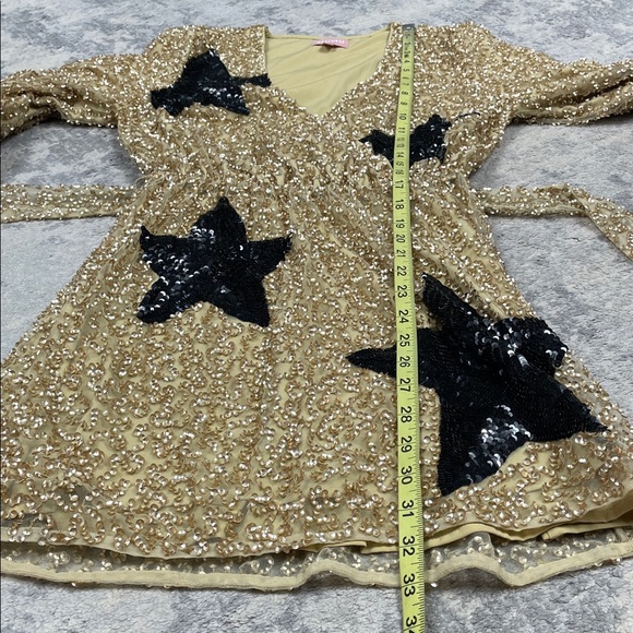Show Me Your Mumu Wear Me Out Dress Star Sequins Long Sleeve Mini Sz S - Picture 11 of 13
